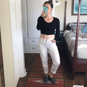 Forever 21 button-front crop long sleeved top